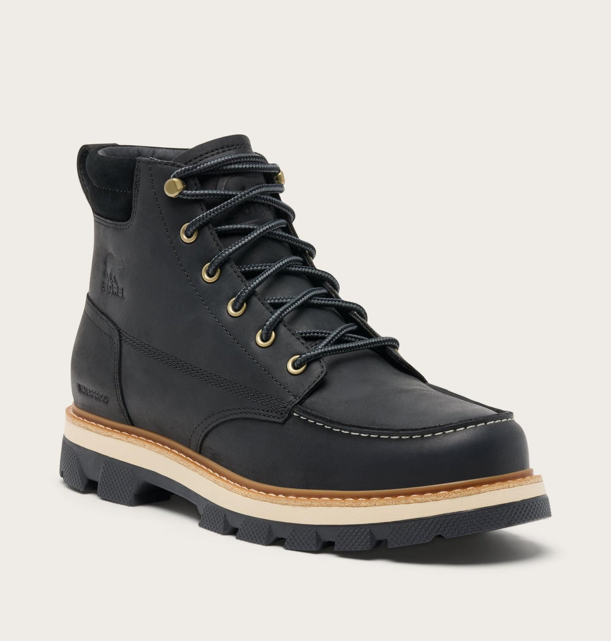 Lark-47™ Moc Toe Men's Waterproof Boot - Black, Bleached Ceramic