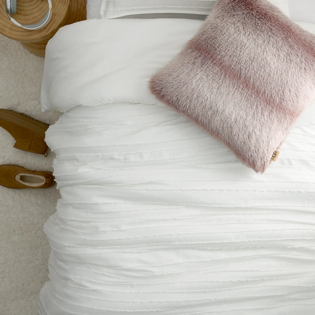 Home Devon Comforter Set Twin/TXL - BRIGHT WHITE TEXTURE STRIPE