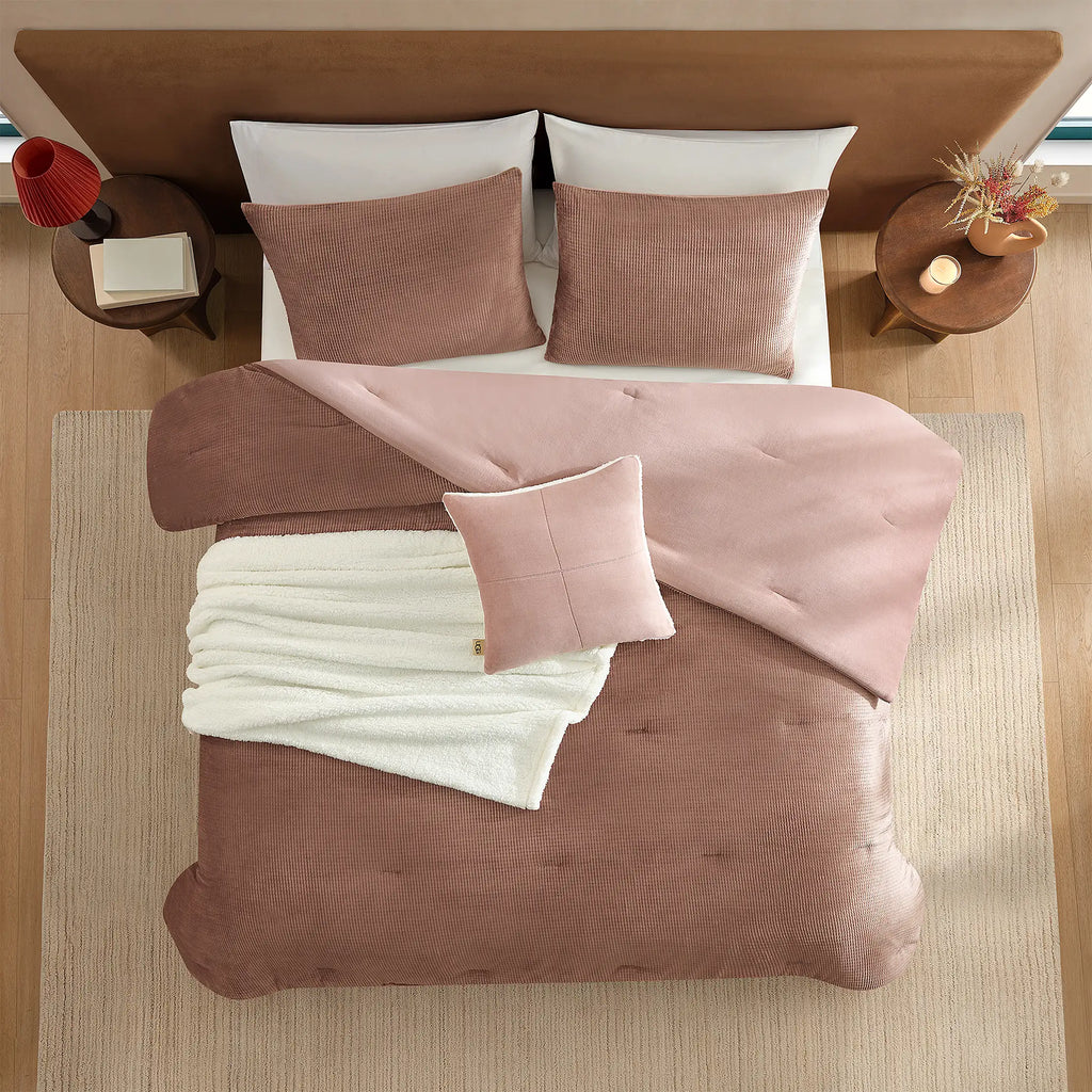 Home Brody Comforter Set F/Q - ROSEWOOD