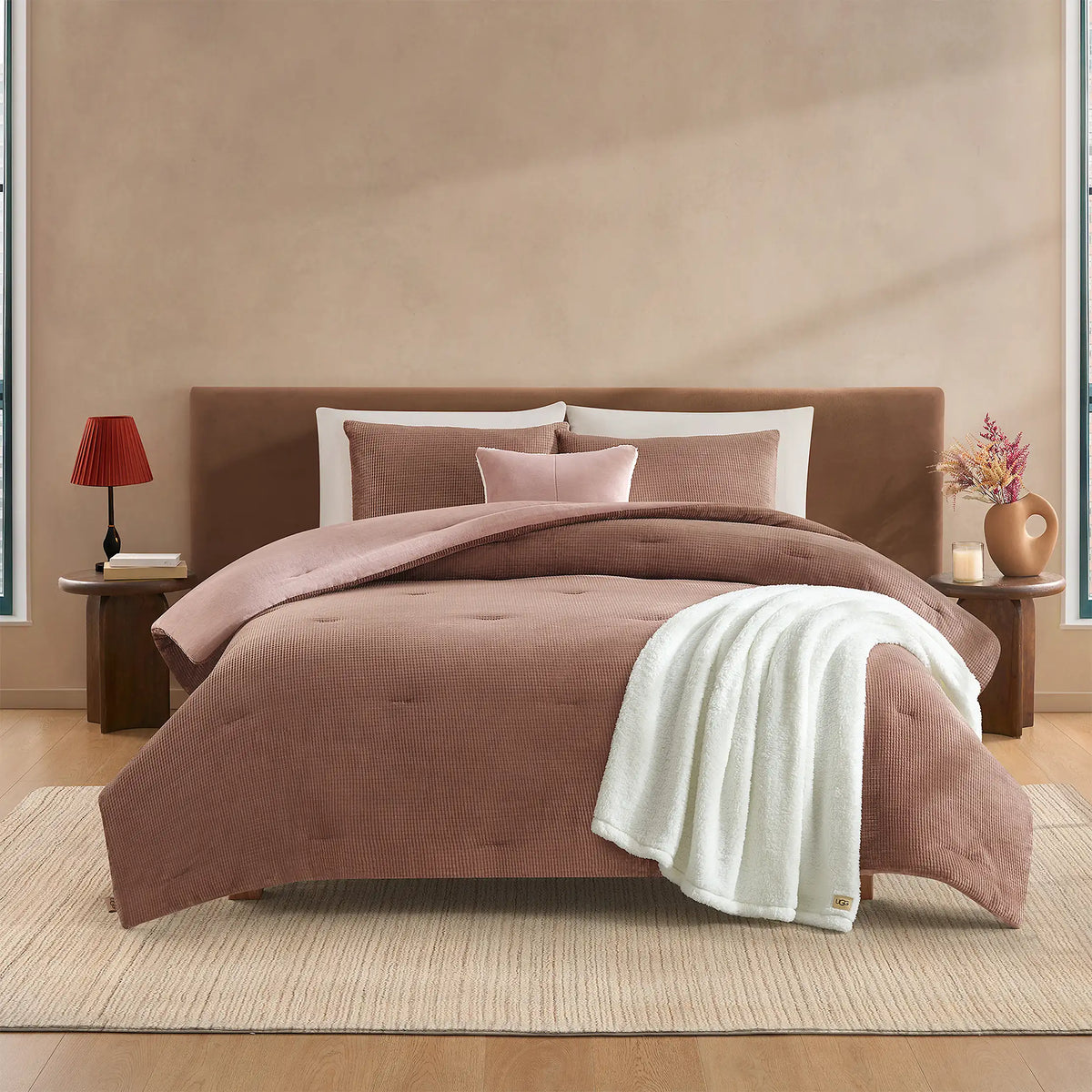 Home Brody Comforter Set King - ROSEWOOD