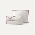 Home Devon UGGbraid Quilt Set T/TXL - SNOW / DUSTY ORCHID