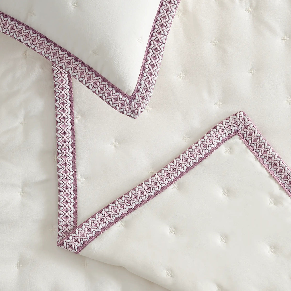 Home Devon UGGbraid Quilt Set F/Q - SNOW / DUSTY ORCHID