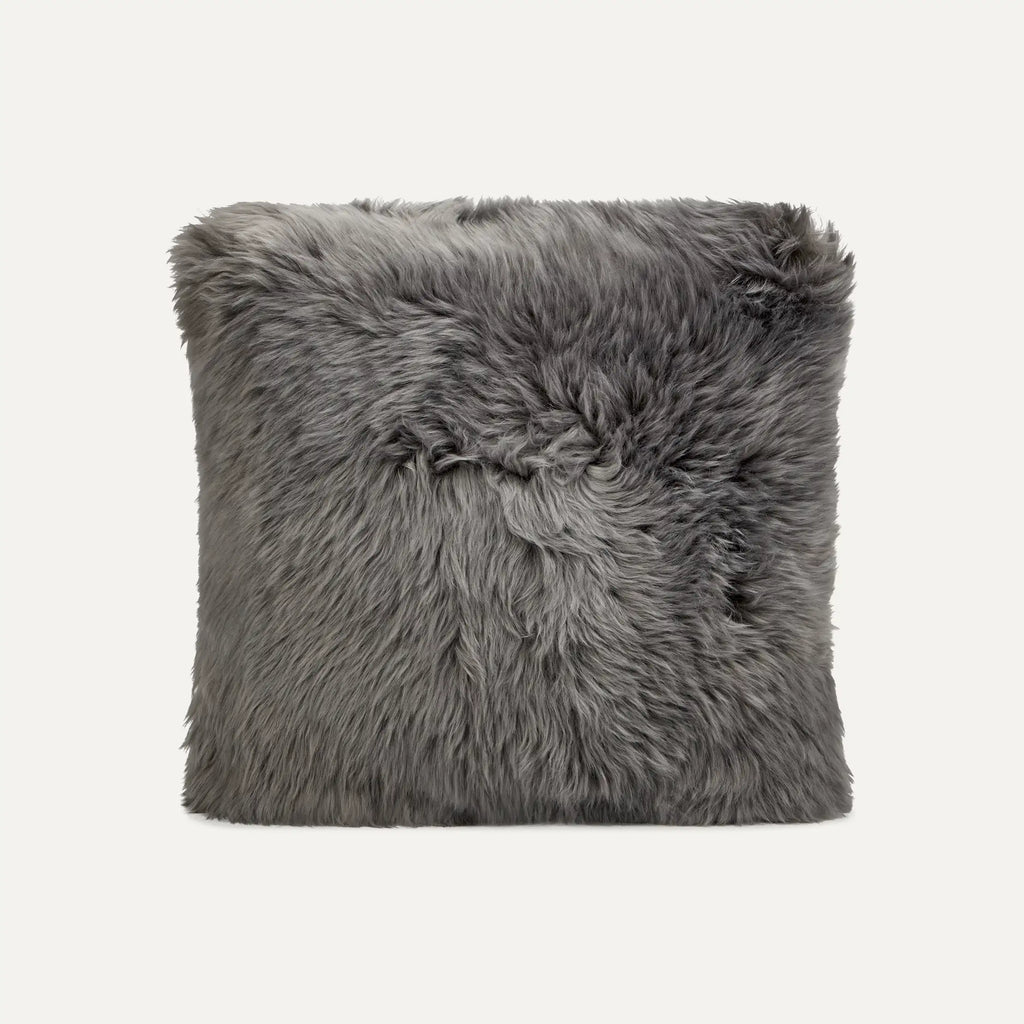 Home Sheepskin Pillow - GREY