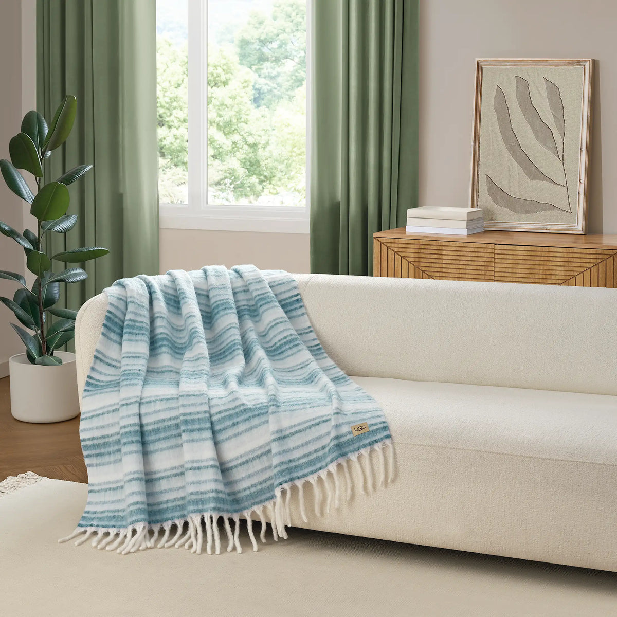 Home Joana Throw 50"x70" - MISTY GREEN / SALTWATER