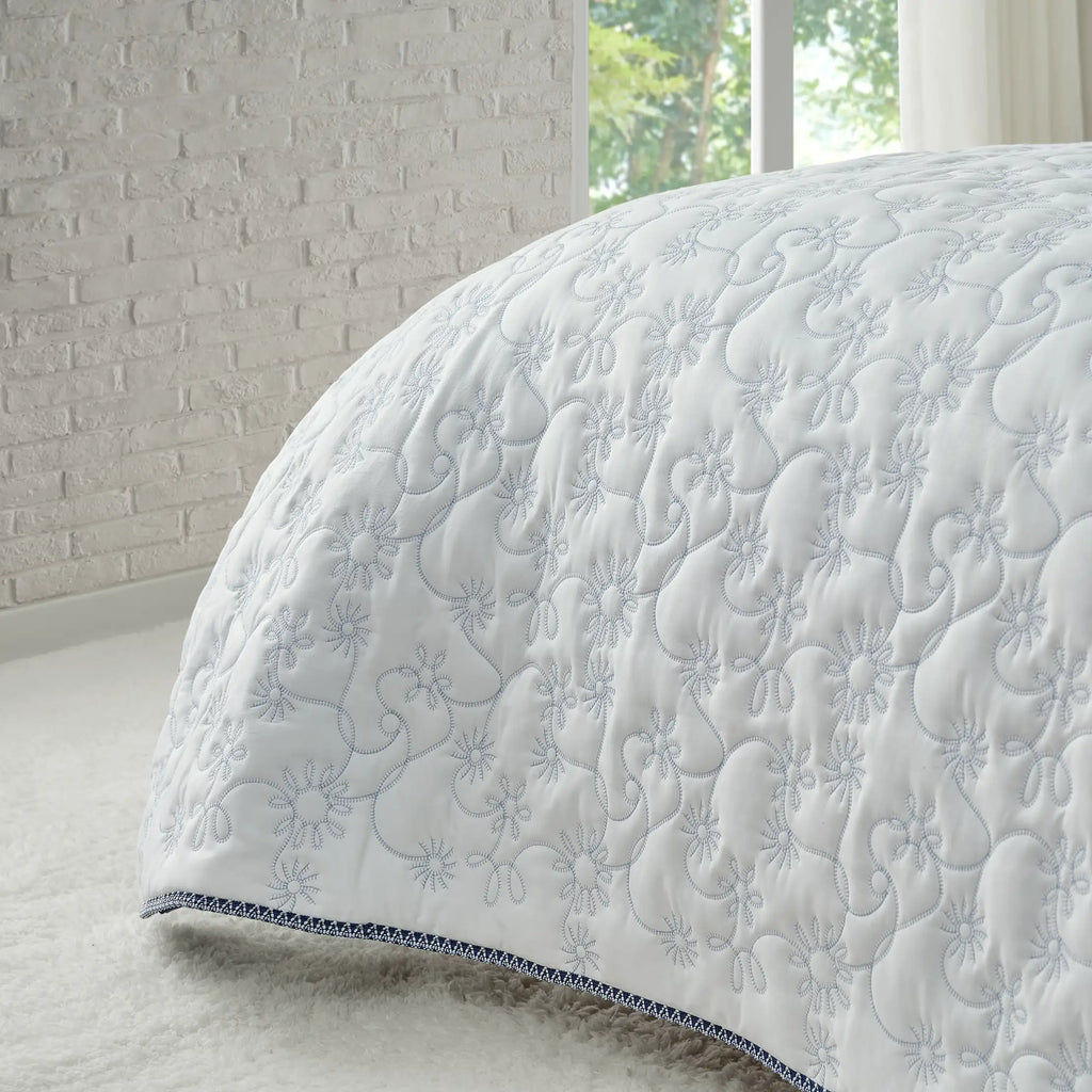 Home Botanic Quilt Set T/TXL - SNOW / LILAC HINT