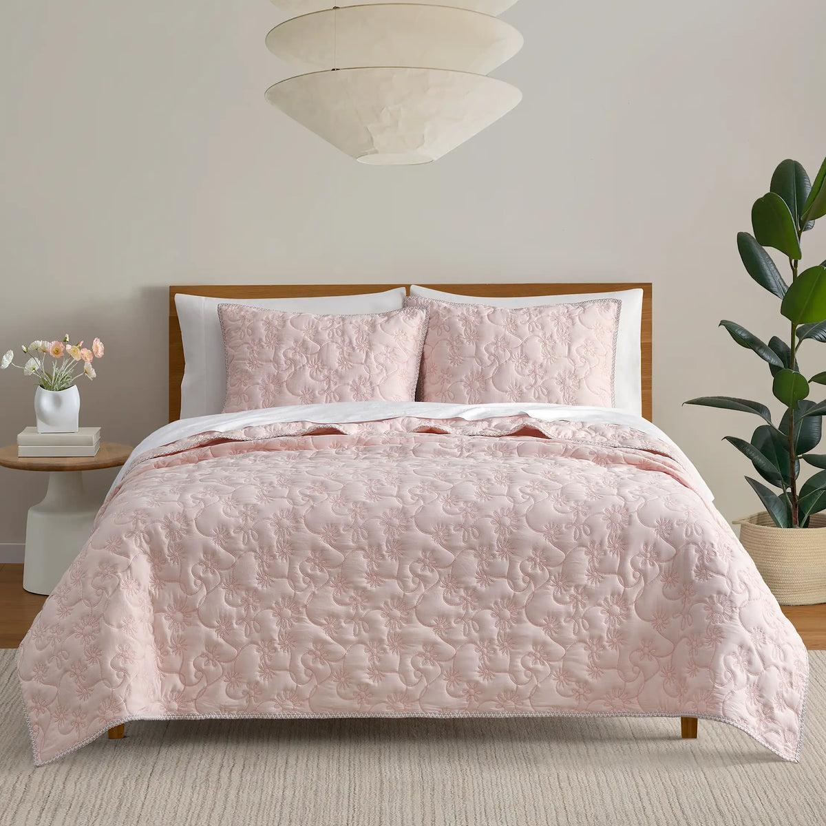 Home Botanic Quilt Set Queen - HIMALAYAN SALT / CAMEO ROSE