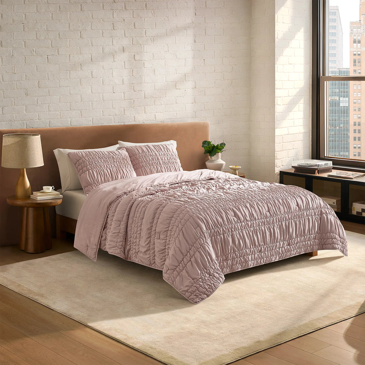 Home Devon Tide Quilt Set F/Q - ROSEWOOD