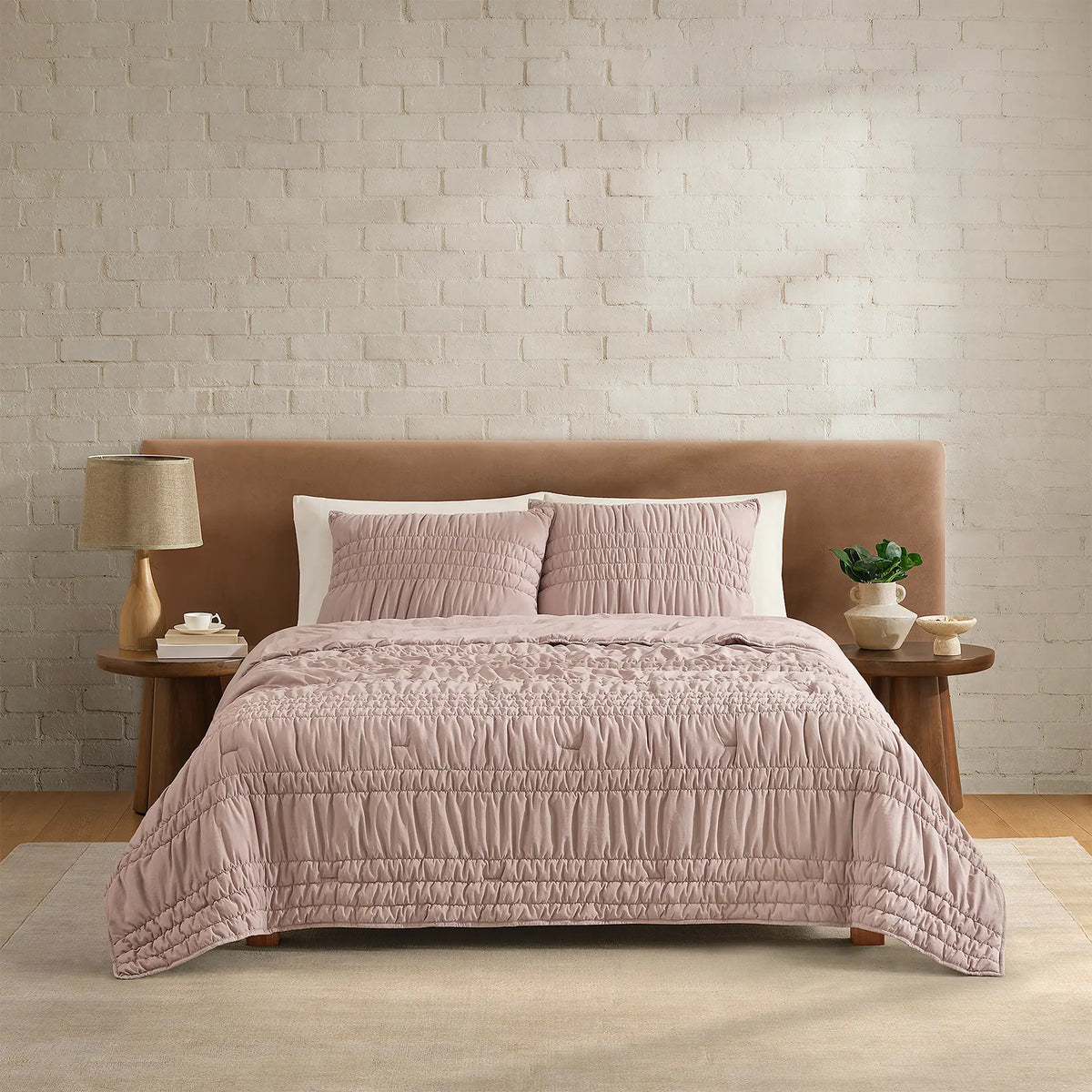 Home Devon Tide Quilt Set F/Q - ROSEWOOD