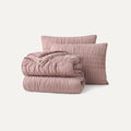 Home Devon Tide Quilt Set King - ROSEWOOD
