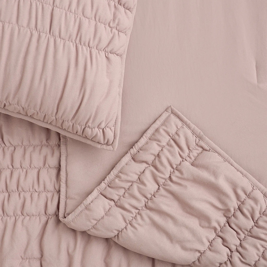Home Devon Tide Quilt Set King - ROSEWOOD